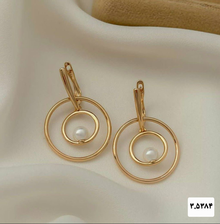 گوشواره مرواریدی حلقه جدیدطرح طلابرندمعتبر ژوپینگ