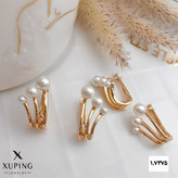 گوشواره مرواریدی لوکس جدیدطرح طلابرندمعتبر ژوپینگ