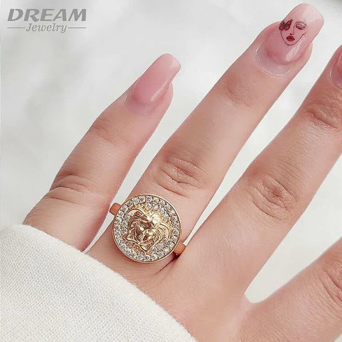 انگشتر جواهری ورساچ لوکس زنانه طرح طلارنگ ثابت برندمعتبر دریم