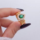 انگشتر نگیندار زنانه طرح جدید کپی شدهاز طلا آبکاری قوی طلا