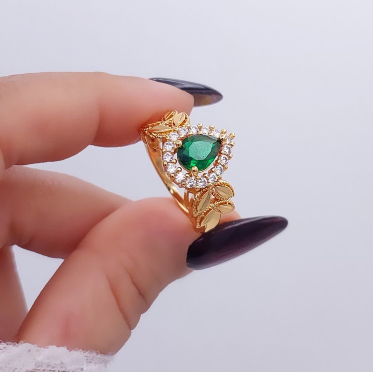 انگشتر نگیندار زنانه طرح جدید کپی شدهاز طلا آبکاری قوی طلا