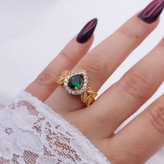 انگشتر نگین سبز زنانه طرح جدید کپی شدهاز طلا