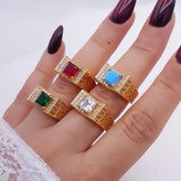 انگشتر نگیندار زنانه طرح جدید کپی شدهاز طلا آبکاری قوی طلا