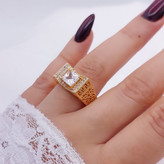 انگشتر نگیندار زنانه طرح جدید کپی شدهاز طلا آبکاری قوی طلا