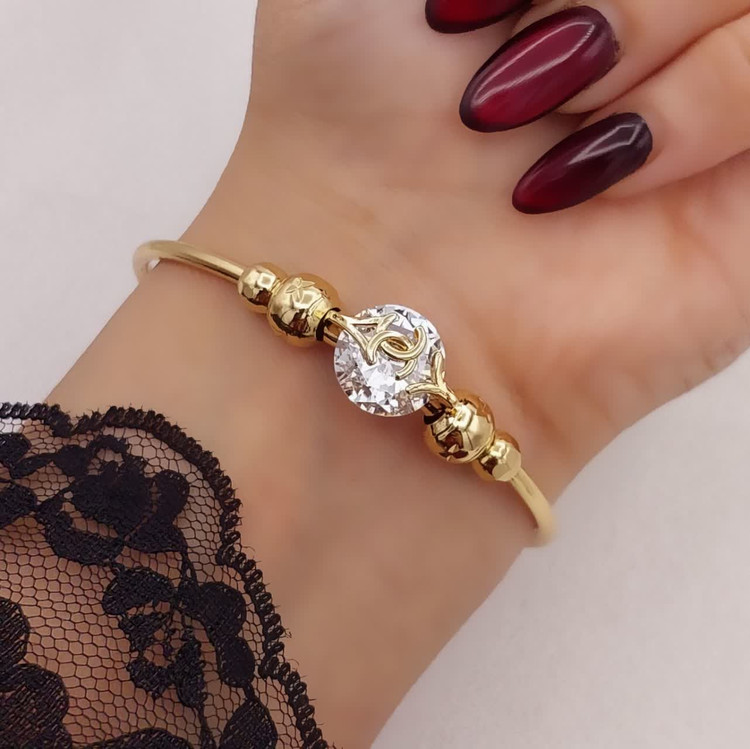 دستبند بنگل شنل جدیدطرح طلا آبکاری قوی طلا وارداتی