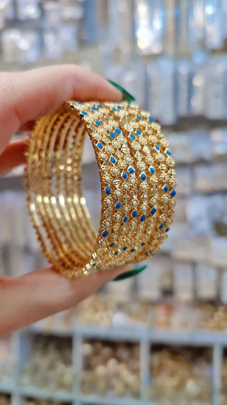 النگو خلیجی نگیندار مجلسی طرح طلا دوام رنگ بالا وارداتی باکیفیت عالی