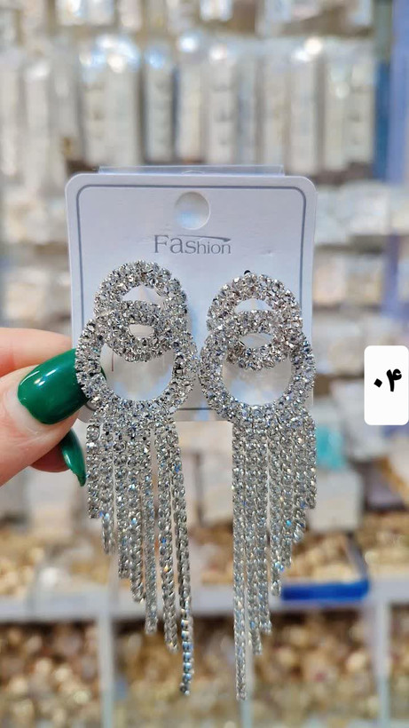 گوشواره جواهری سیلور آبکاری نقره.وارداتی باکیفیت