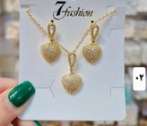 نیمست جواهری قلبی مینیمال کپی طلا آبکاری رادیوم