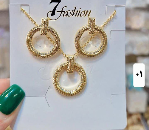 نیمست جواهری فول نگین طرح خاص طلا آبکاری رادیوم