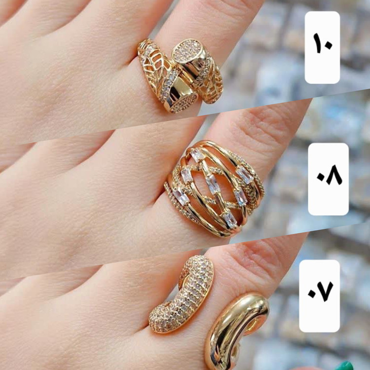 انگشتر جواهری زنانه کپی طلا رنگ ثابت آبکاری طلاوارداتی باکیفیت