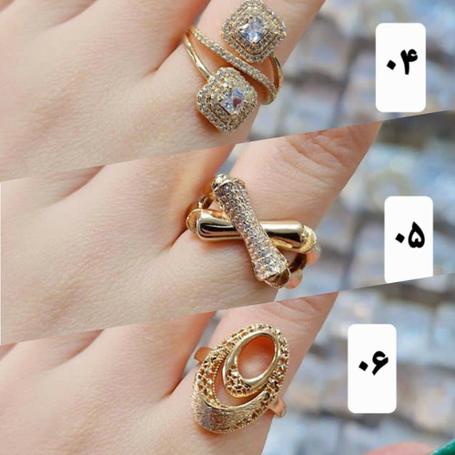 انگشتر جواهری زنانه کپی طلا رنگ ثابت آبکاری طلاوارداتی برندمعتبرژوپینگ