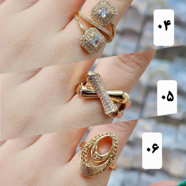 انگشتر جواهری زنانه کپی طلا رنگ ثابت آبکاری طلاوارداتی برندمعتبرژوپینگ