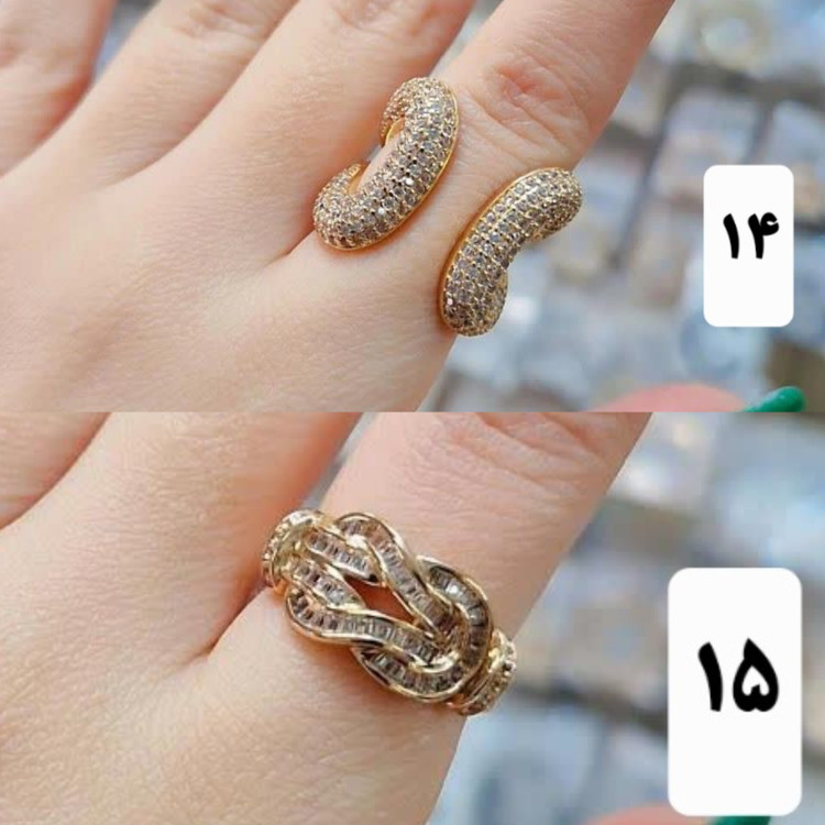 انگشتر جواهری تیفانی زنانه کپی طلا رنگ ثابت آبکاری طلاوارداتی