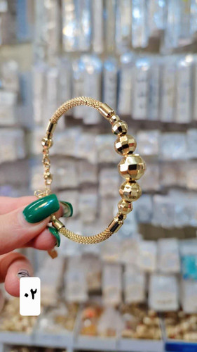 دستبند بنگل آلبرنادو جدید کاملا مشابه طلا رنگ ثابت آبکاری طلا