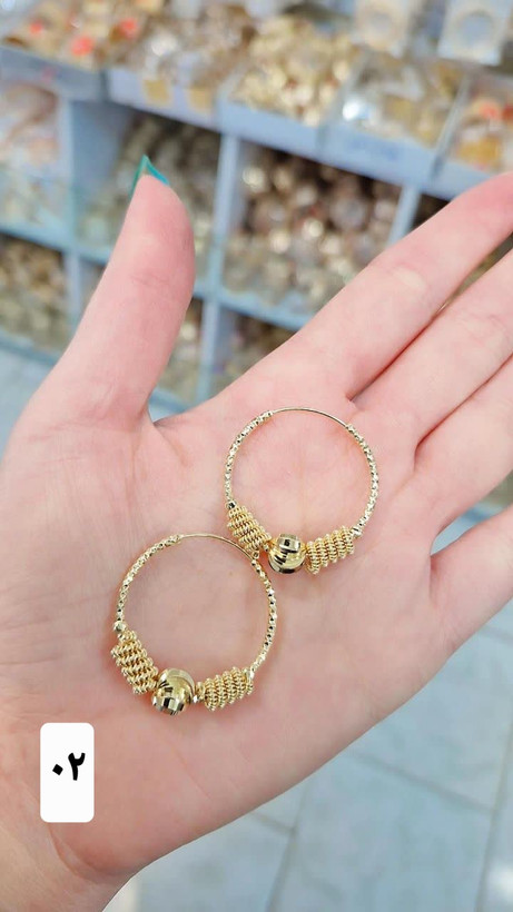 گوشواره حلقه ای خلیجی ترند کاملا مشابه طلا سبک ولطیف