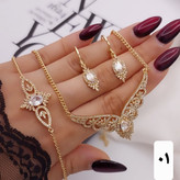 سرویس جواهری طلایی جدیدطرح طلا،رنگثابت تضمینی باکارت ضمانت