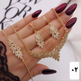 سرویس جواهری مجلسی جدیدطرح طلا رنگثابت همراه کارت ضمانت