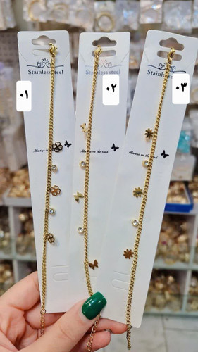 پابند مینیمال جدید طرح طلا رنگثابت بدون حساسیت استیل وارداتی