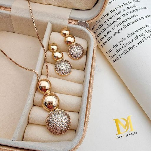 نیمست جواهری طلایی زنانه کپی طرح طلارنگثابت آبکاری قوی طلا