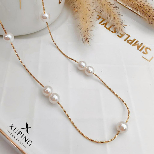 گردنبندمرواریدی لوکس کپی طلا،ژوپینگ رنگ ثابت وضدحساسیت آبکاری طلا۱۸عیار