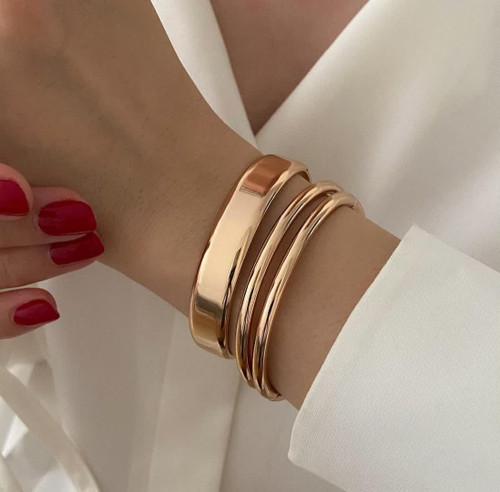 دستبندآینه ای جدیدوترندکاملاطرح طلا ژوپینگ رنگثابت آبکاری طلا۱۸عیار