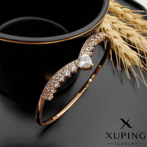 دستبند جواهری لوکس مجلسی کاملا طرح طلا ژوپینگ رنگثابت آبکاری طلا۱۸عیار