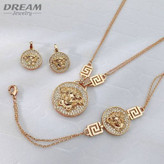 سرویس جواهری ورساچ لوکس طرح طلا برندمعتبر دریم رنگ ثابت آبکاری طلا۱۸