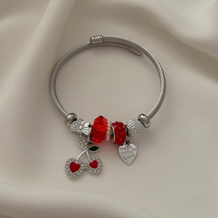 بنگل پاندورا چری ترند دخترانه رنگثابت وارداتی باکیفیت عالی