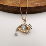گردنبندخاص چشم ژوپینگ کاملاطرح طلا رنگثابت آبکاری طلا۱۸عیار