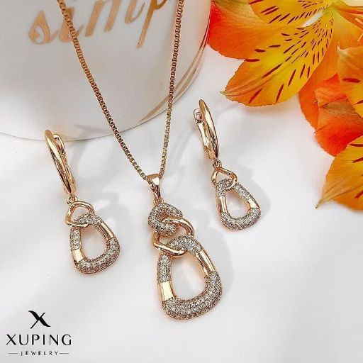 نیمست جواهری جدید طلایی لوکس زنانه طرح طلا برندژوپینگ اصل