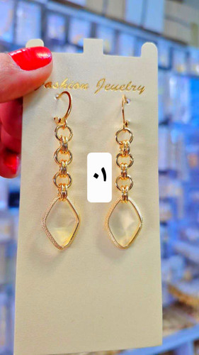 گوشواره حلقه ای آویز طلاروس جدیدطرح طلا رنگثابت دائم،سبک درگوش