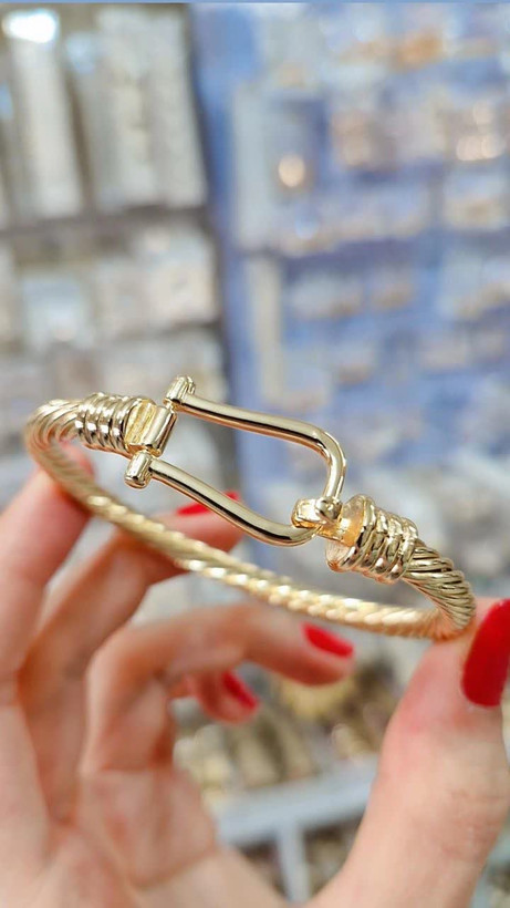 بنگل طلایی دیوید یورمن طرح طلا رنگ ثابت آبکاری طلا،وارداتی باکیفیت فوقلعاده