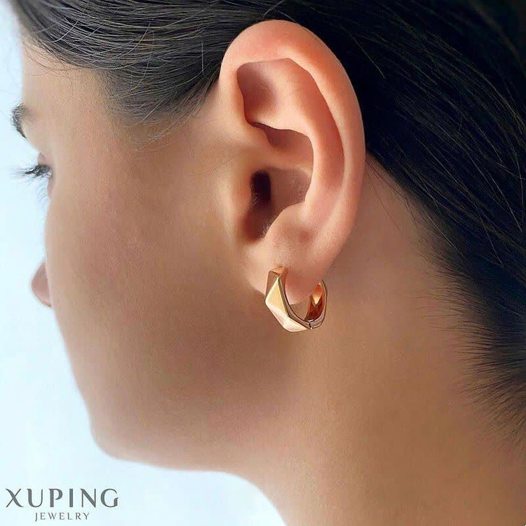 گوشواره حلقه ای کوچک جدیدطرح طلا رنگثابت آبکاری طلا۱۸عیار برندمعتبر ژوپینگ