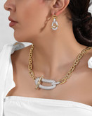 نیمست هرمس لوکس پرطرفدار کاملا طرح طلارنگ ثابت نگین مخراجکاری آبکاری طلا۱۸ عیار