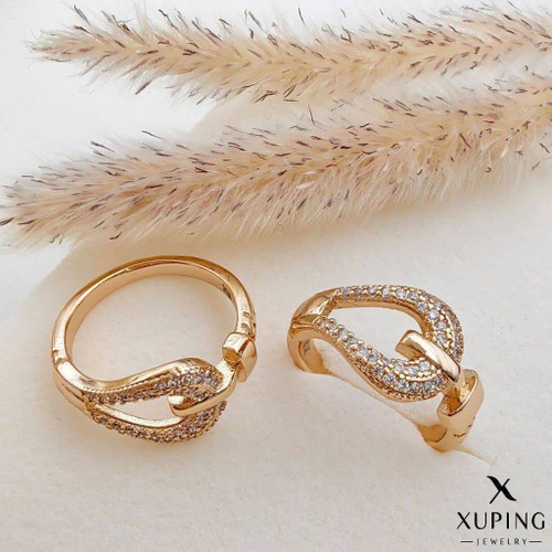 انگشترجواهری لوکس یورمن کاملاطرح طلا ژوپینگ رنگثابت آبکاری طلا۱۸عیار