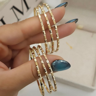 النگوطلاروس جدیدبچگانه طرح طلا ۲میل بسته ۳عددی رنگثابت تضمینی