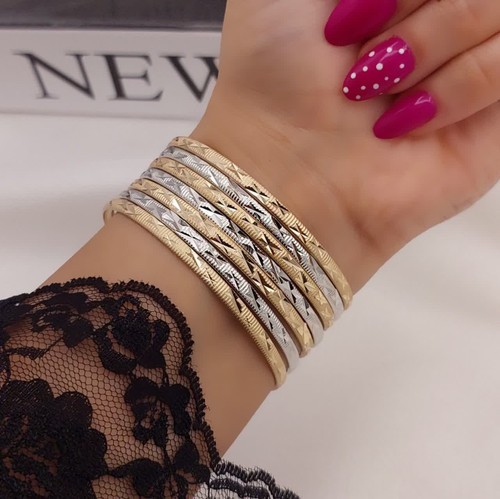 النگو طلاروس دورنگ ۳میل پک۷عددی جدیدجدیدطرح طلارنگثابت تضمینی استفاده دائم