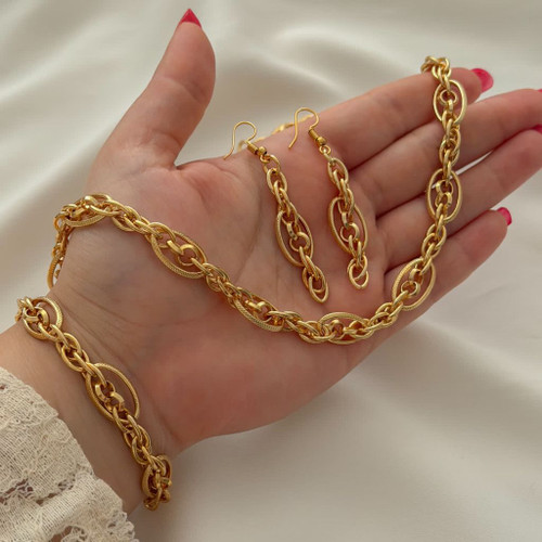 سرویس حلقه ای طلایی جدیدکپی طلا رنگثابت ضمانتی استفاده روزانه
