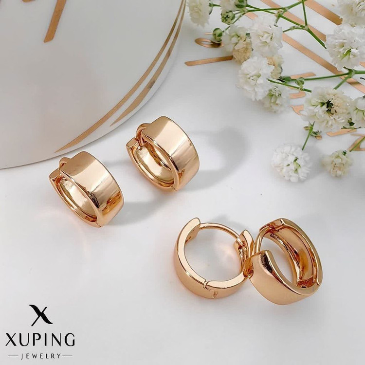 گوشواره حلقه ای کوچک جدیدطرح طلابرندمعتبر ژوپینگ مناسب استفاده دائم آبکاری طلا۱۸عیار