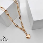 گردنبند لوکس قلبی جدید کاملاطرح طلا ژوپینگ رنگثابت آبکاری طلا۱۸عیار