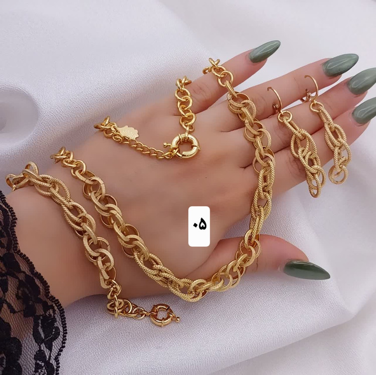 سرویس حلقه ای جدیدطرح طلا رنگثابت تضمینی استفاده دائم