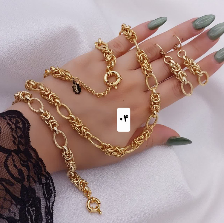 سرویس حلقه ای جدیدطرح طلا رنگثابت تضمینی استفاده دائم باکارت گارانتی