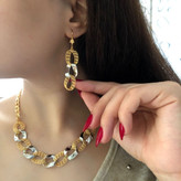 سرویس طلایی نقره ای حلقه ای ریتون طرح طلارنگ ثابت آبکاری طلا۱۸