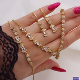 سرویس جواهری مجلسی جدیدطرح طلا رنگ ثابت تضمینی.همراه کارت گارانتی