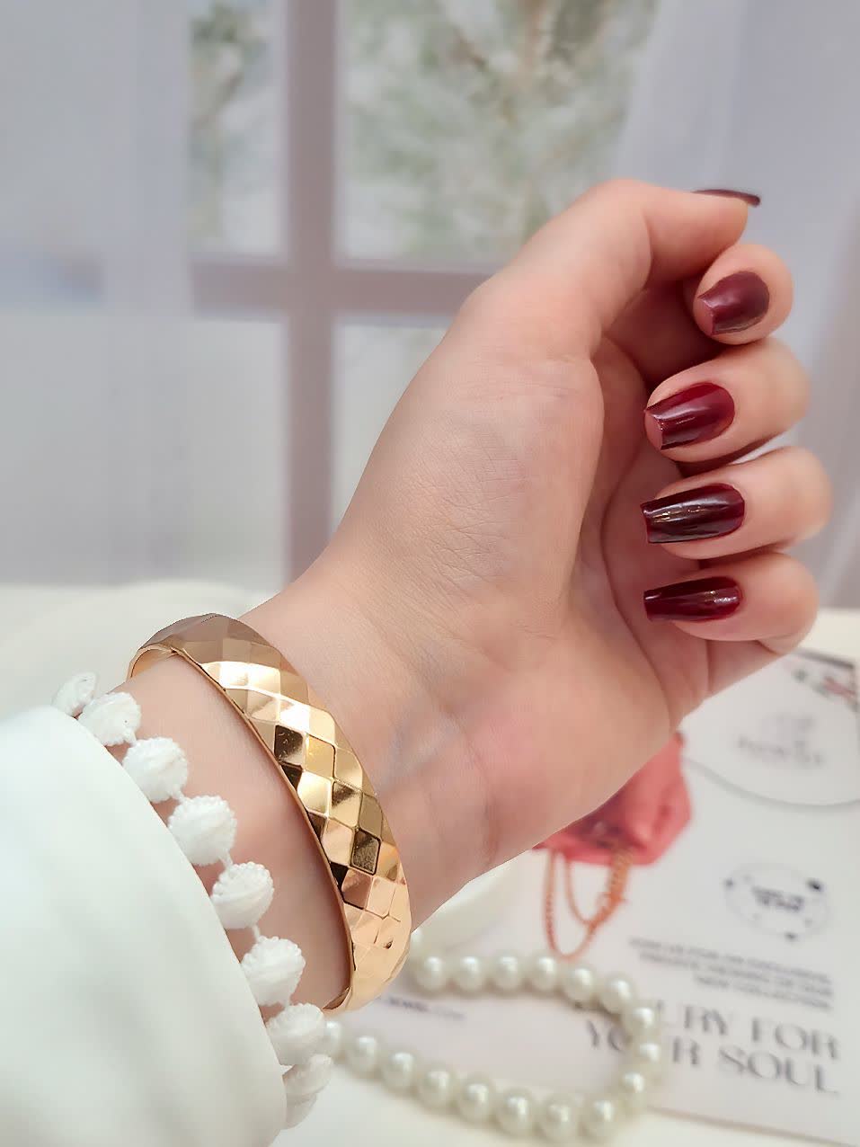النگوآینه ای پهن ژوپینگ؛جدیدطرح طلا رنگ ثابت آبکاری طلا۱۸ عیار مناسب استفاده روزانه