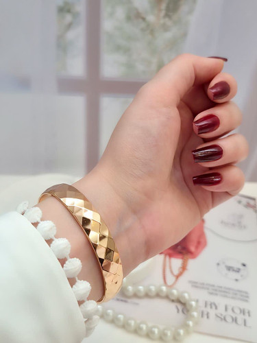 النگوآینه ای پهن ژوپینگ؛جدیدطرح طلا رنگ ثابت آبکاری طلا۱۸ عیار مناسب استفاده روزانه