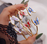 بنگل پروانه میناکاری جدید طرح طلا رنگثابت آبکاری قوی طلا وارداتی