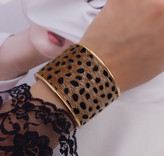 دستبند پلنگی پارچه ای پهن جدید و لوکس آبکاری،وارداتی باکیفیت