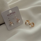 گوشواره حلقه ای کوچک پاپیونی جدید طرح طلا ژوپینگ رنگثابت تضمینی آبکاری طلا۱۸عیار